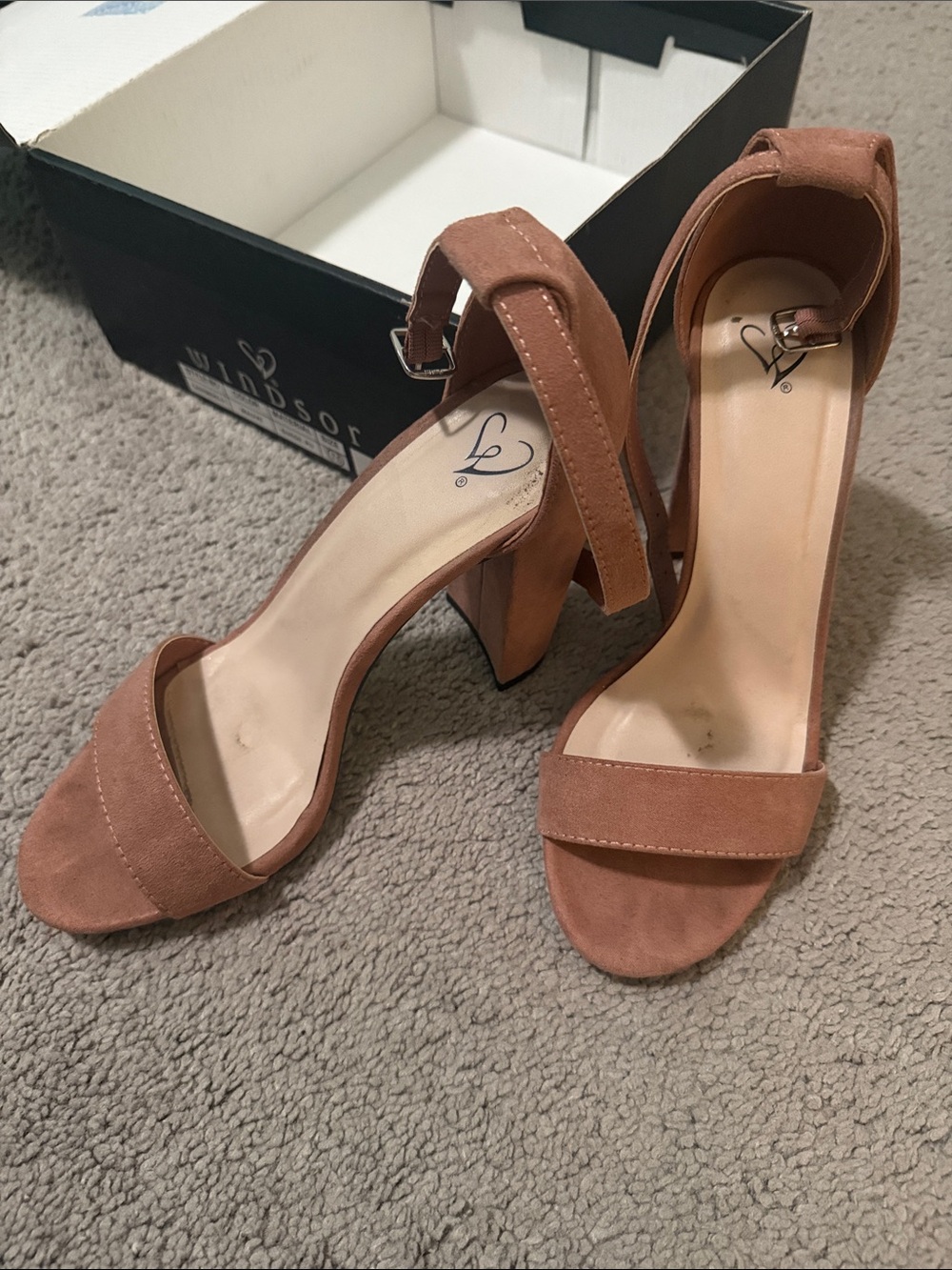 Windsor Mauve Suede Ankle-Strap Block Heels